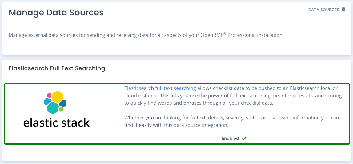 OpenRMF Professional Data Sources Listing