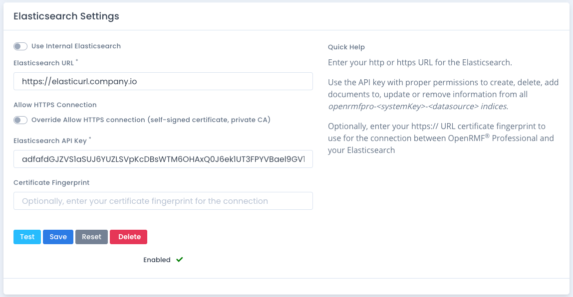 OpenRMF Professional Elasticsearch Data Source