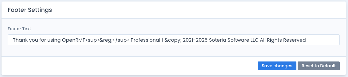OpenRMF Professional Banner Settings