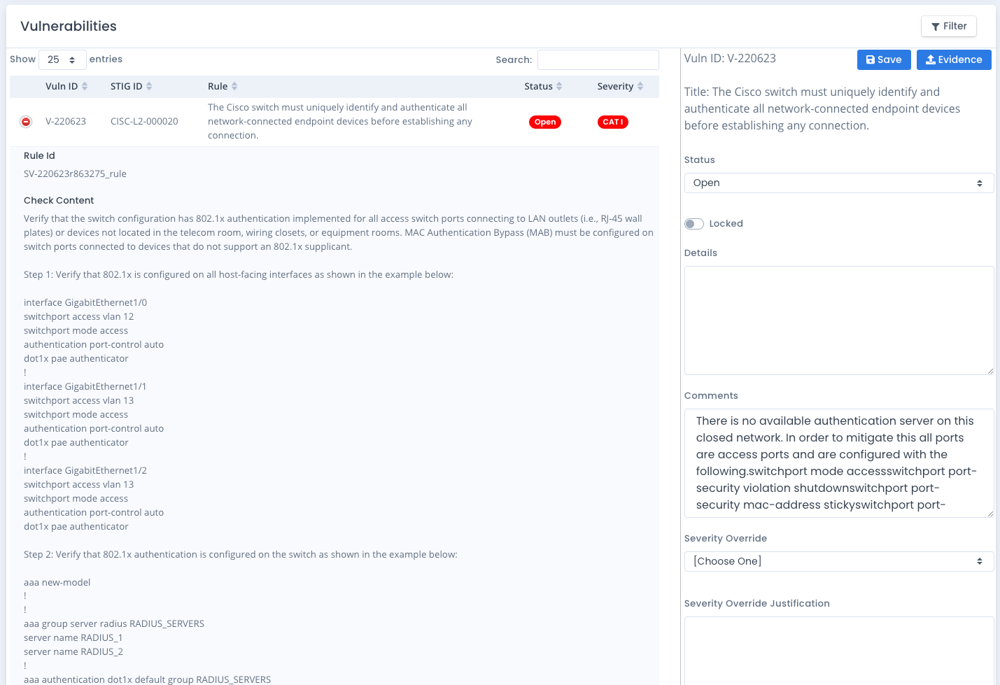 Checklist Vulnerabilities