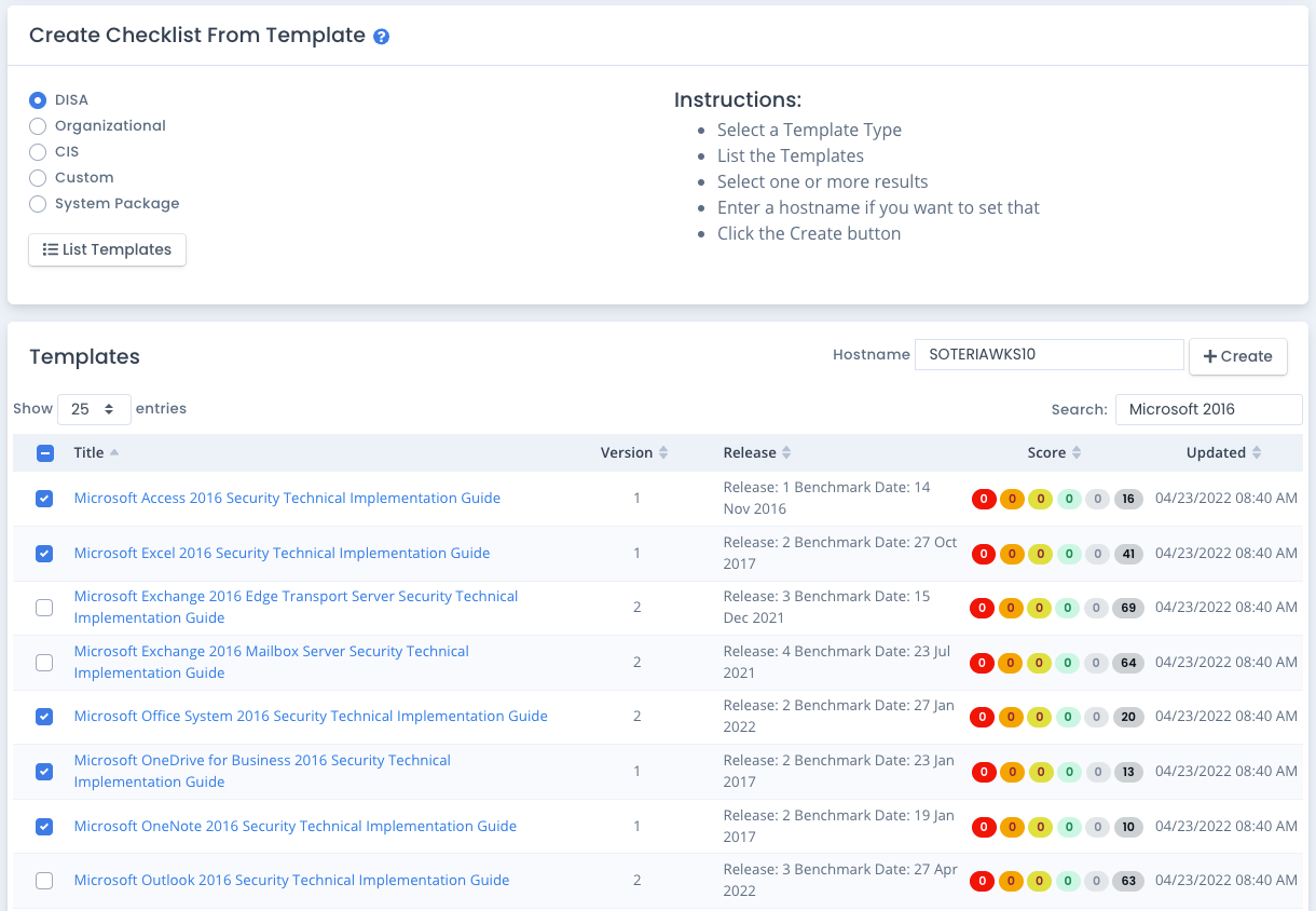 Create Checklists