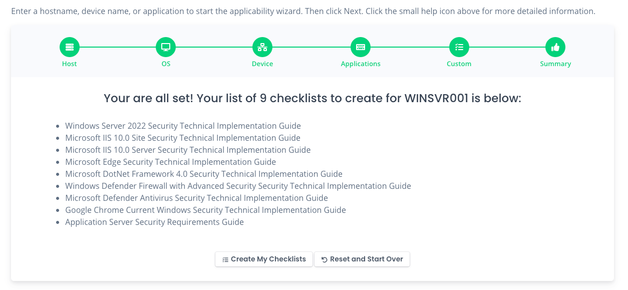 Checklist Wizard Create Final
