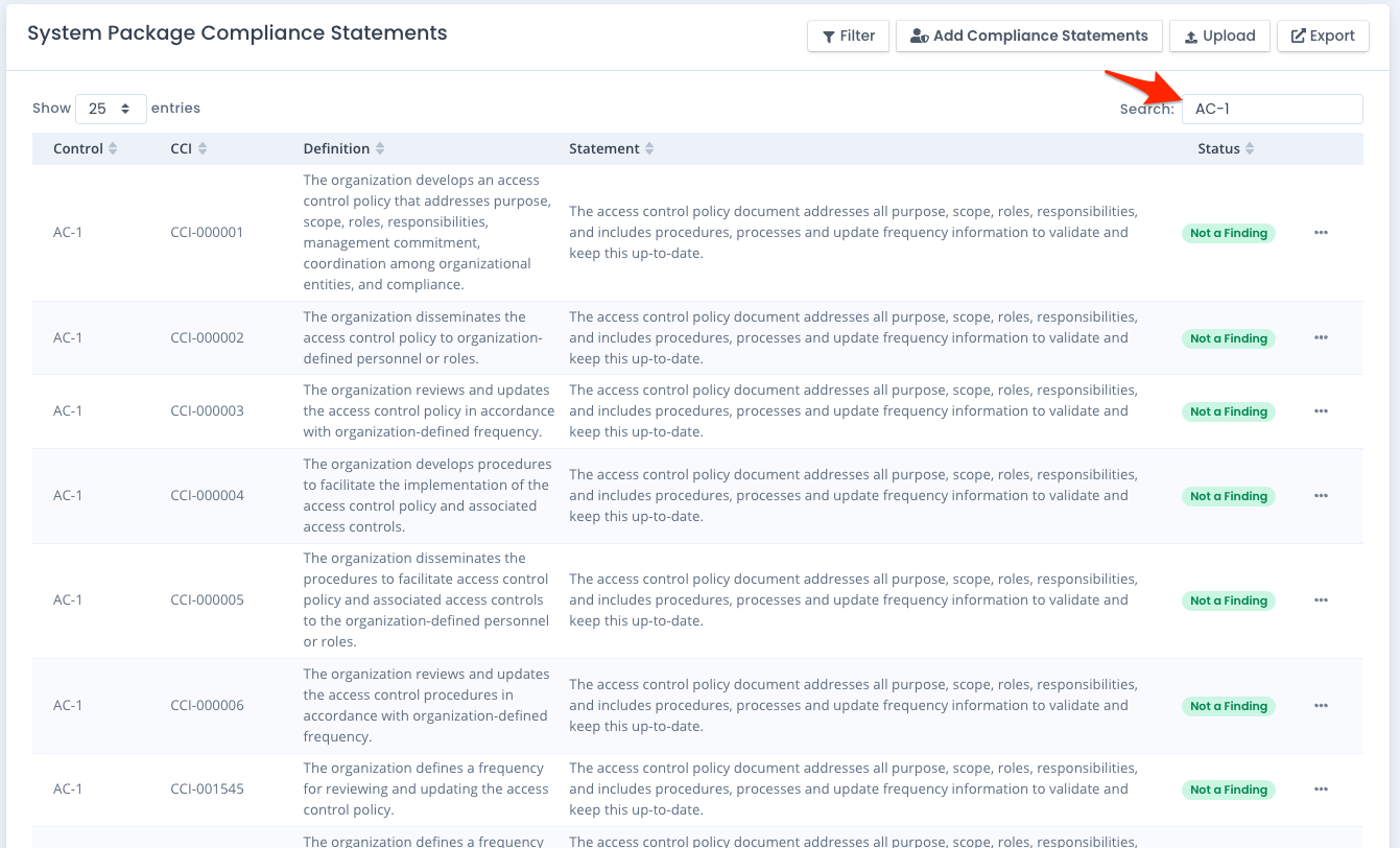 System Package Compliance Checklist