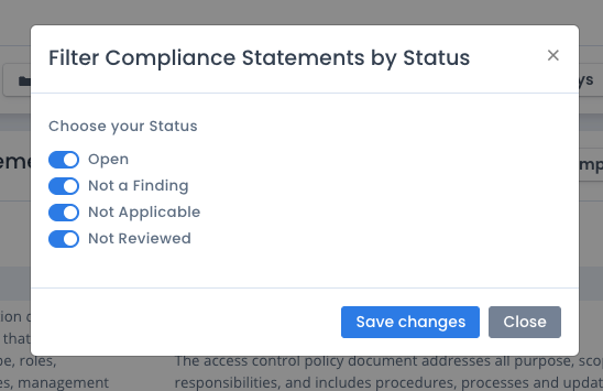 Filter System Package Compliance Statements