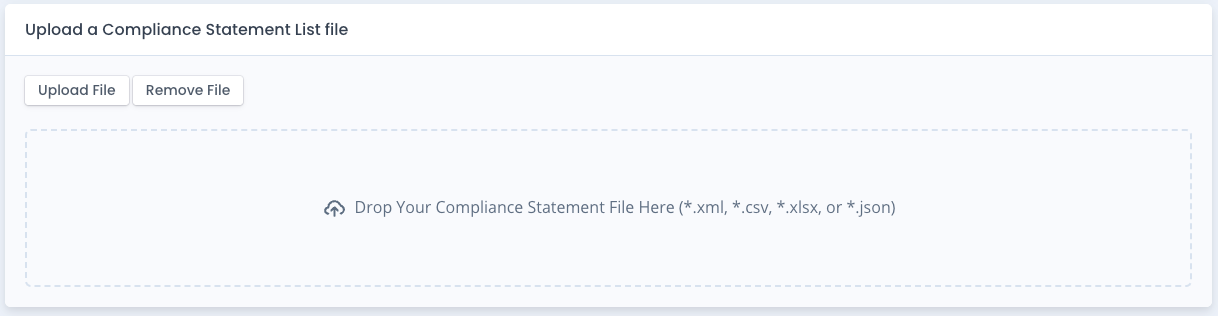 Upload System Package Compliance Statements XML