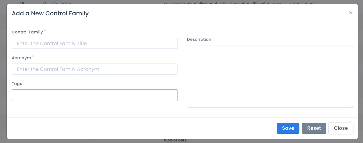 OpenRMF Professional Add Control Family