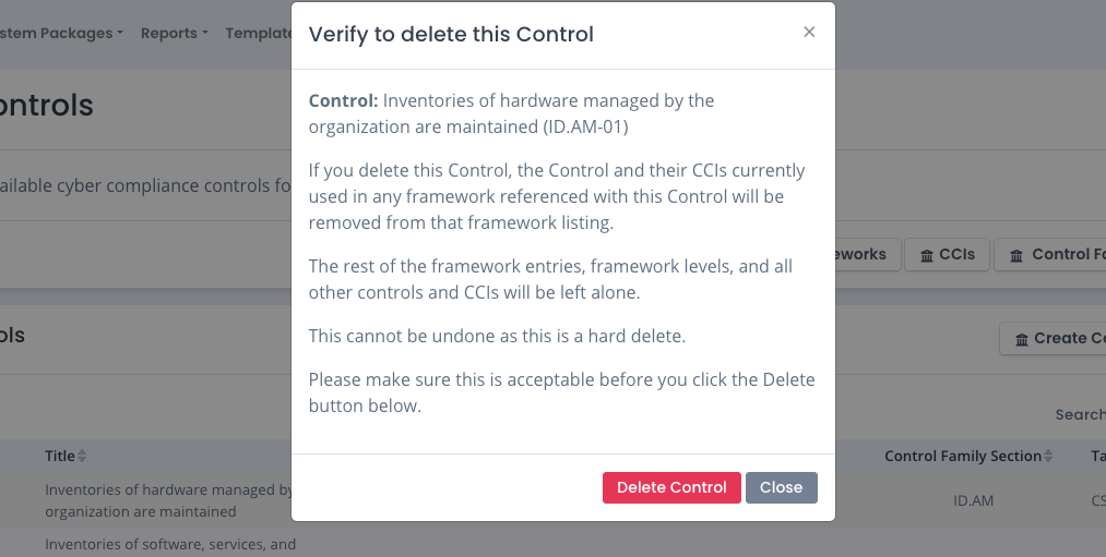 OpenRMF Professional Delete Control
