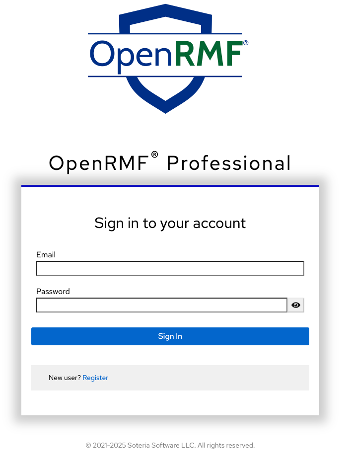 OpenRMF Professional Login