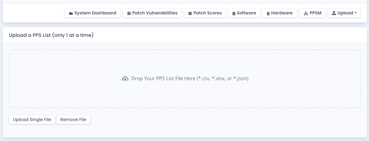 Upload PPSM List
