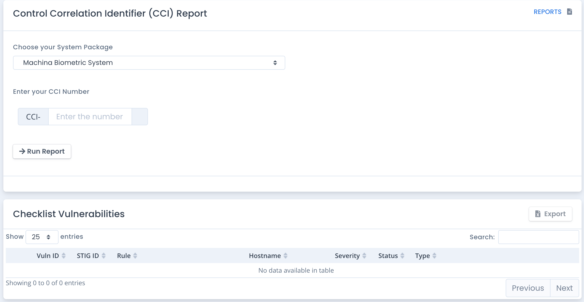 OpenRMF Professional CCI Search Report