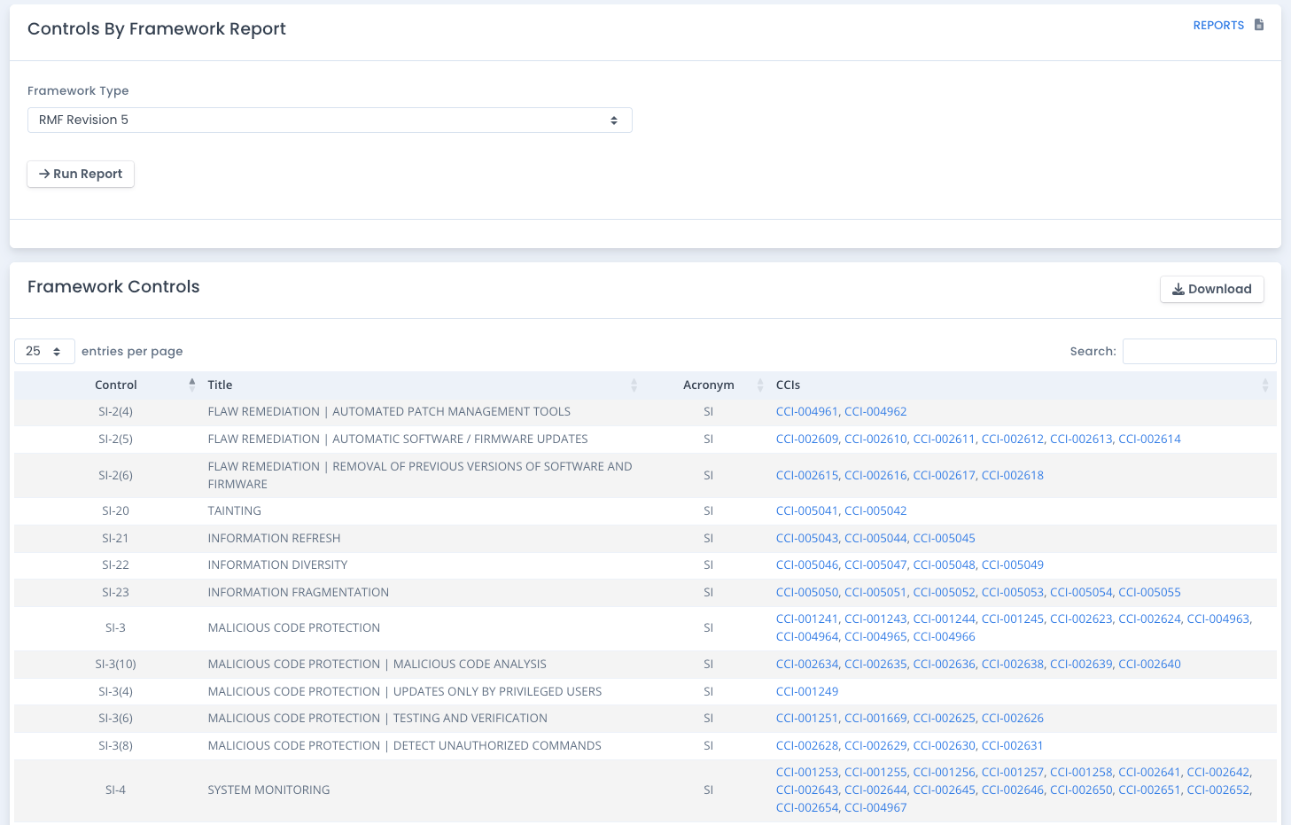 OpenRMF Professional Controls for Framework Report