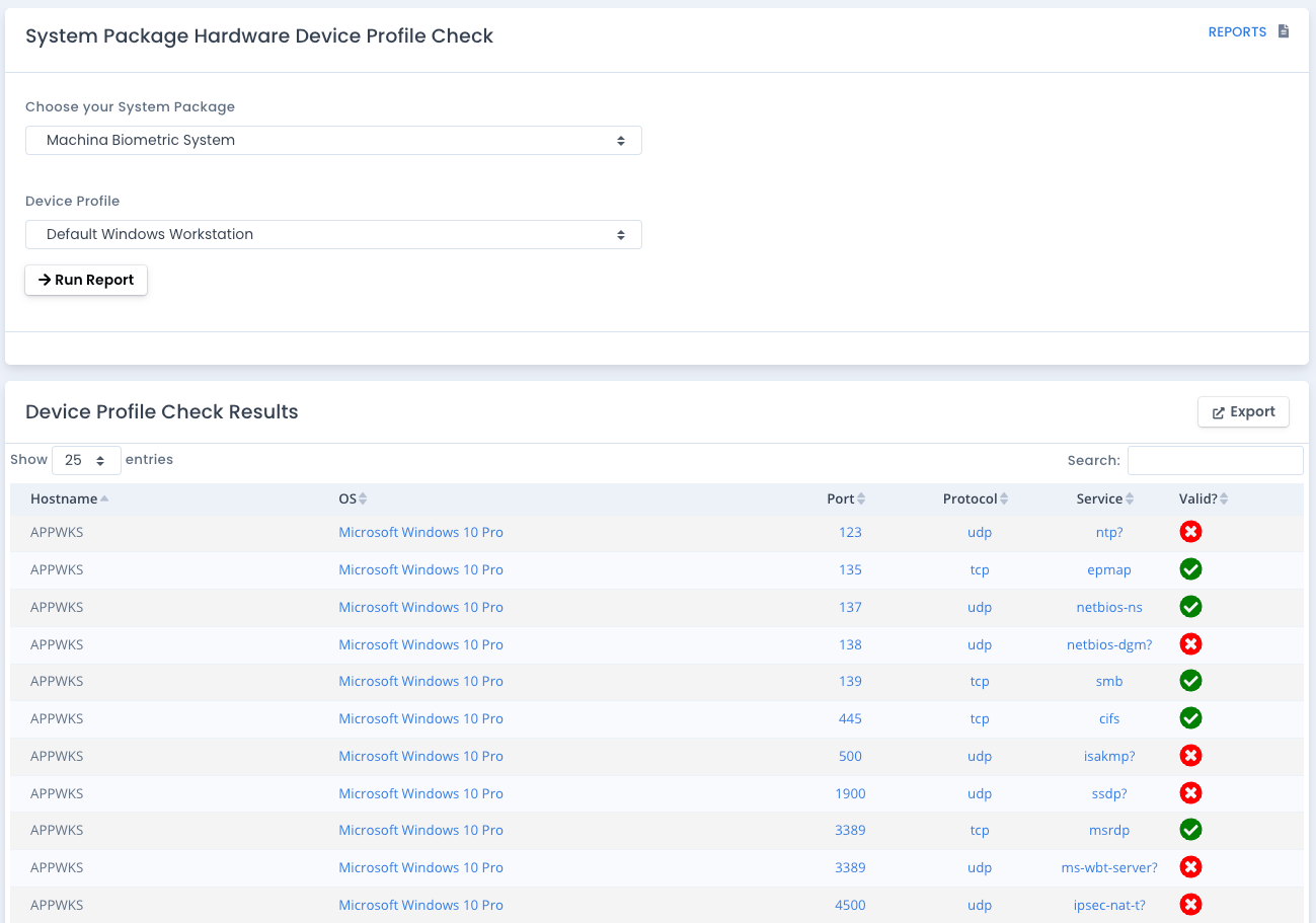 OpenRMF Professional Device Profile Check