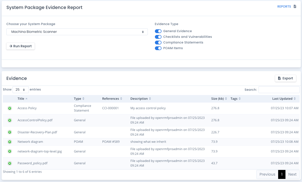 OpenRMF Professional System Package Evidence Report