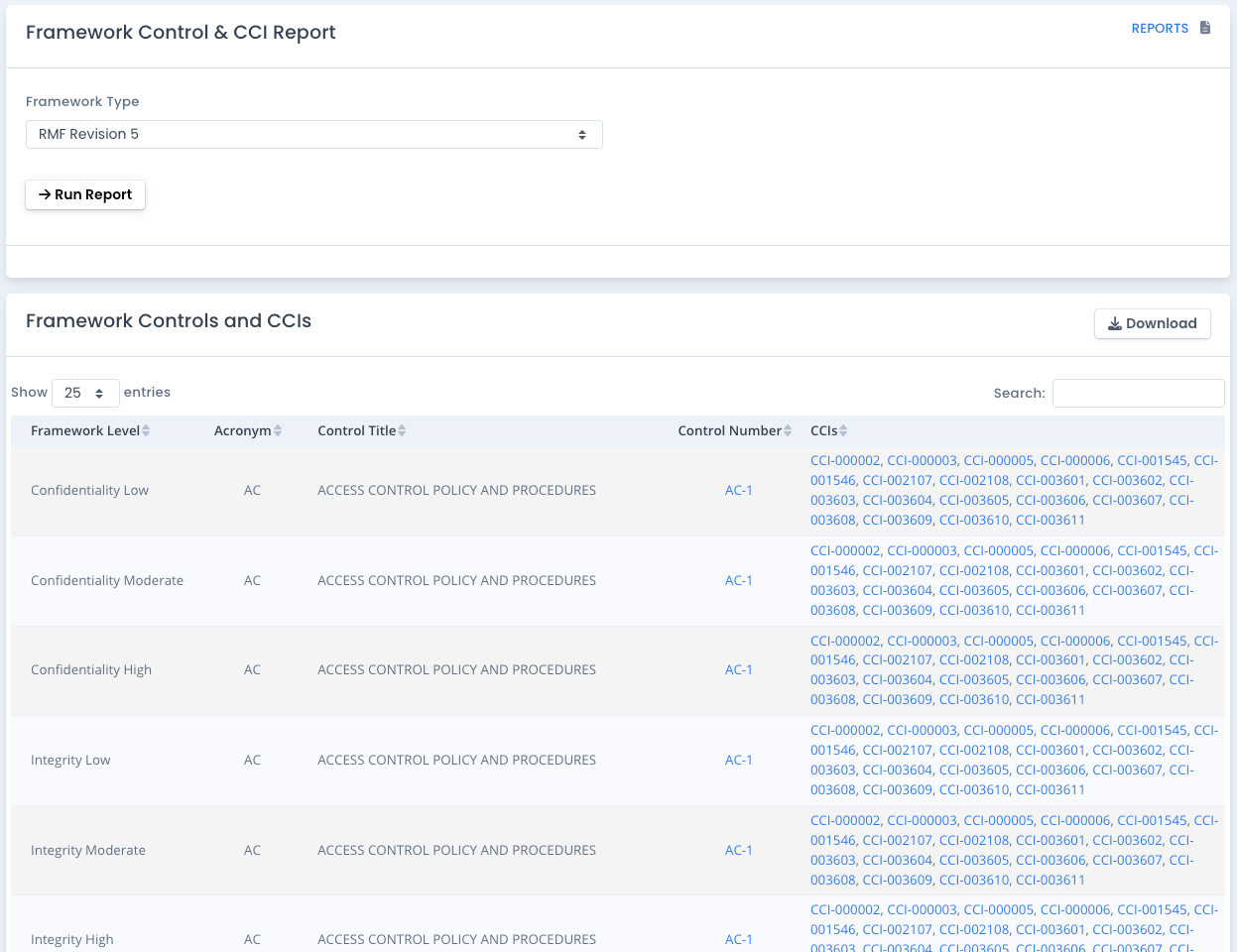 OpenRMF Professional Framework Control and CCI Report