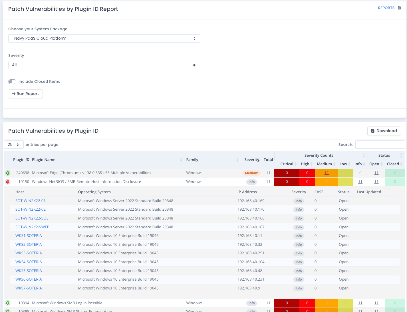 OpenRMF Professional System Patch Scan Report