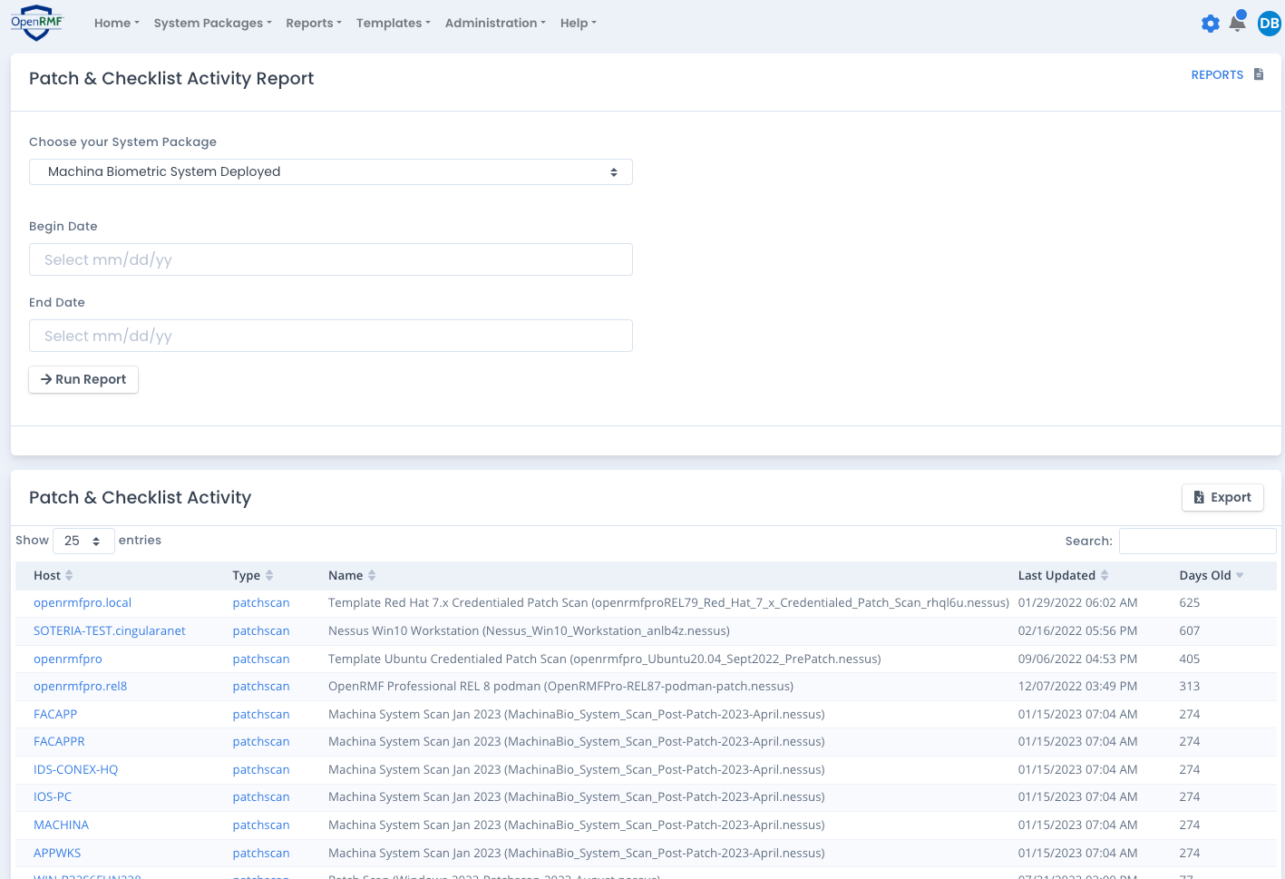 System Package Activity
