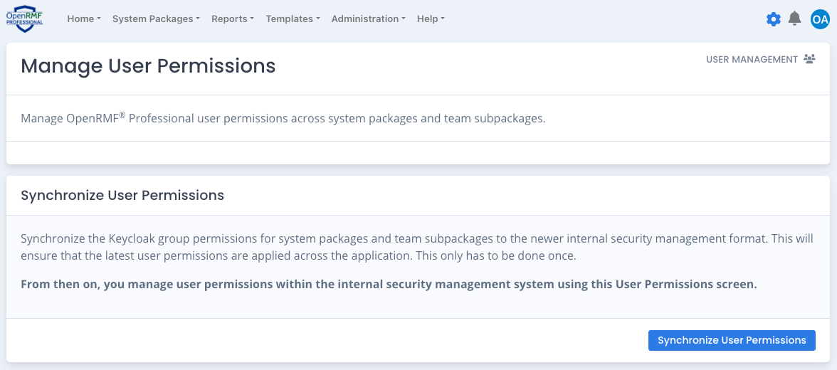 OpenRMF Professional Synchronize Users