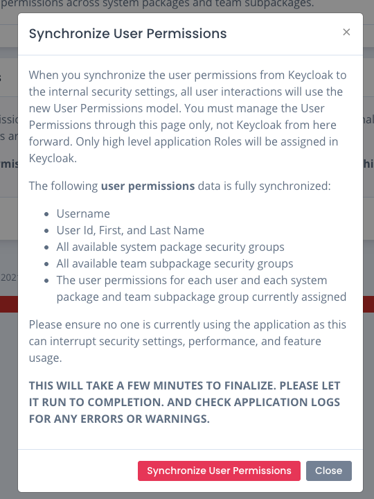 OpenRMF Professional Verify to Synchronize Users