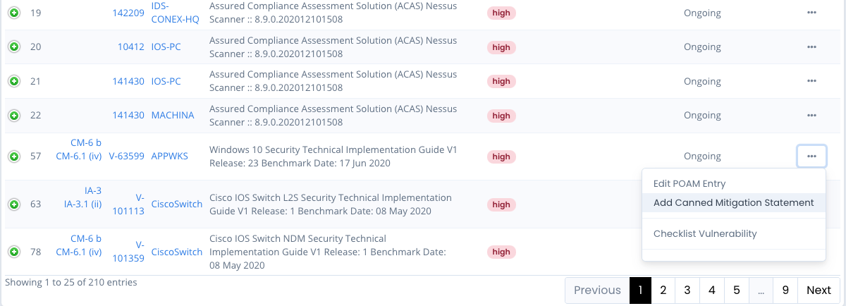System Package Using Mitigation Statements