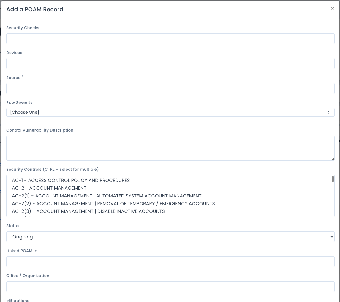 System Package Plan of Action and Milestones