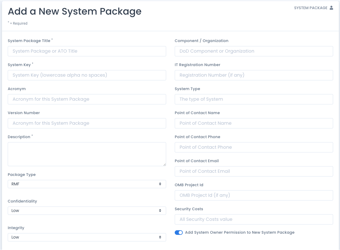 Adding a New System Package