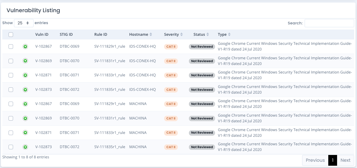 Bulk Edit Vulnerabilities Results
