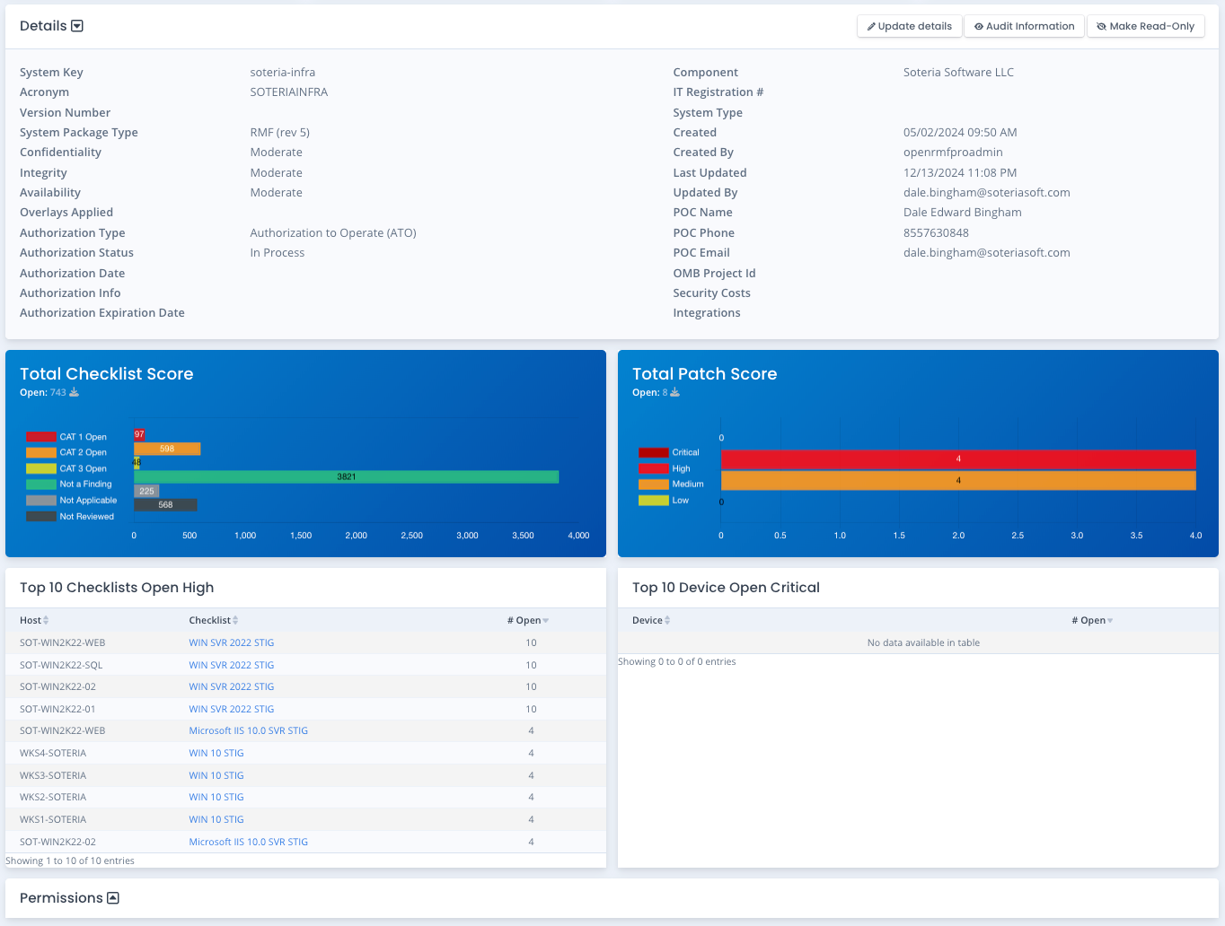 System Package Dashboard Bottom