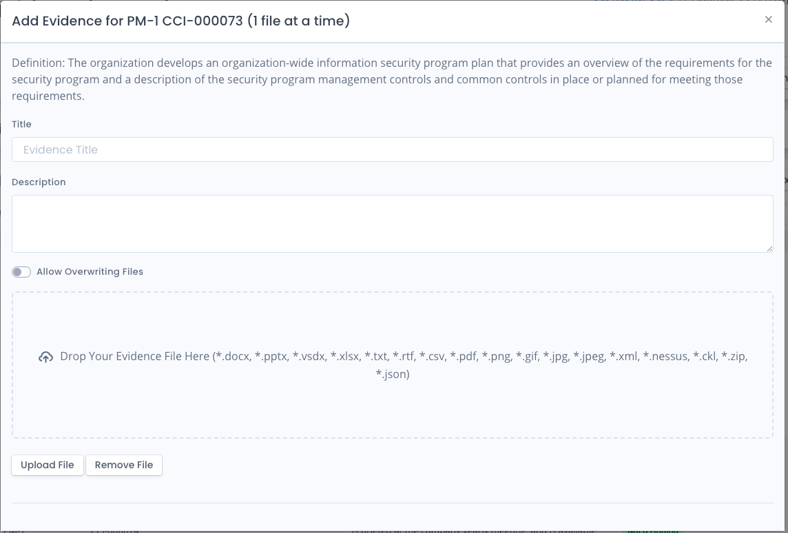 System Package Compliance Evidence Upload