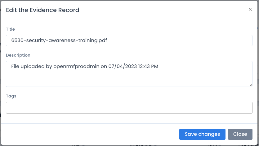 System Package Evidence Edit