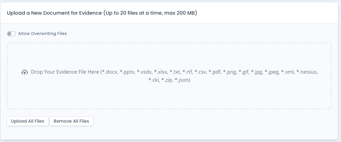 System Package General Evidence Upload