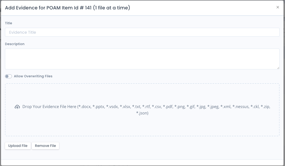 System Package General Evidence Upload