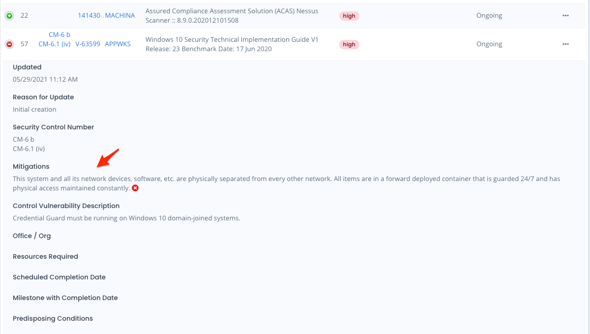 System Package Using Mitigation Statements