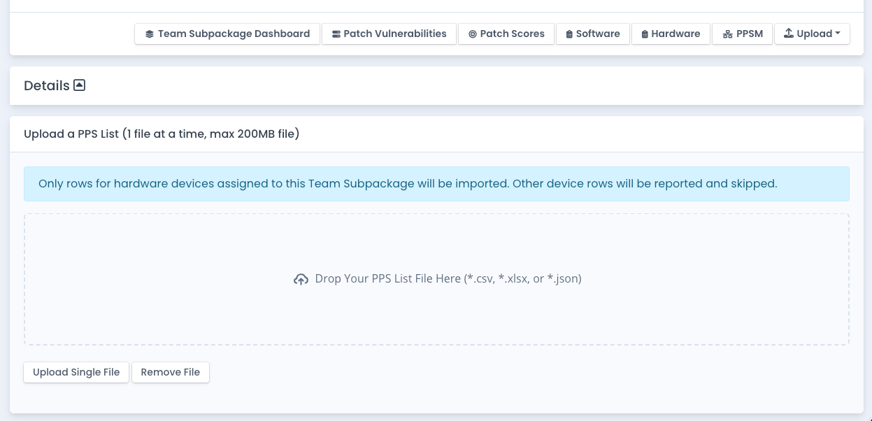 Upload PPSM List