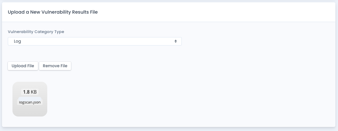 Upload Technology Vulnerability Menu