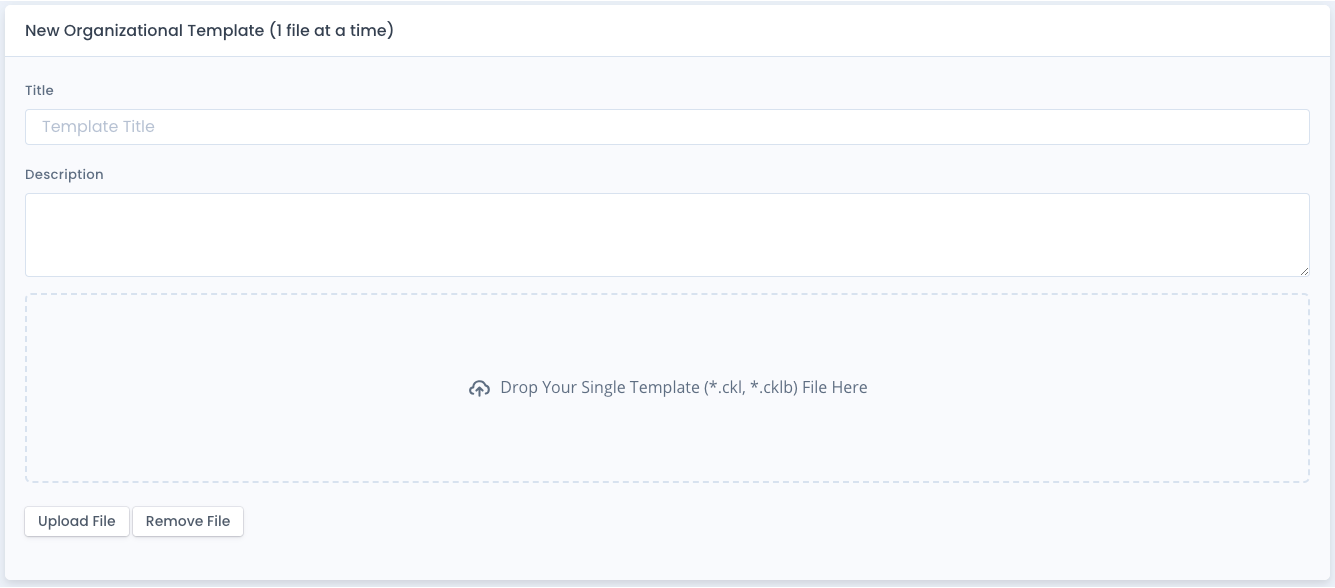 Upload Organization Template Checklist